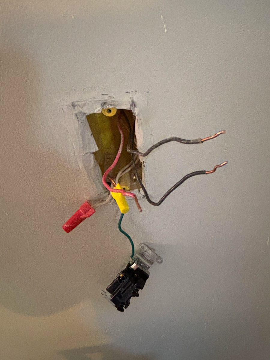 Kitchen ceiling light repaired after a loose 3-way switch wire